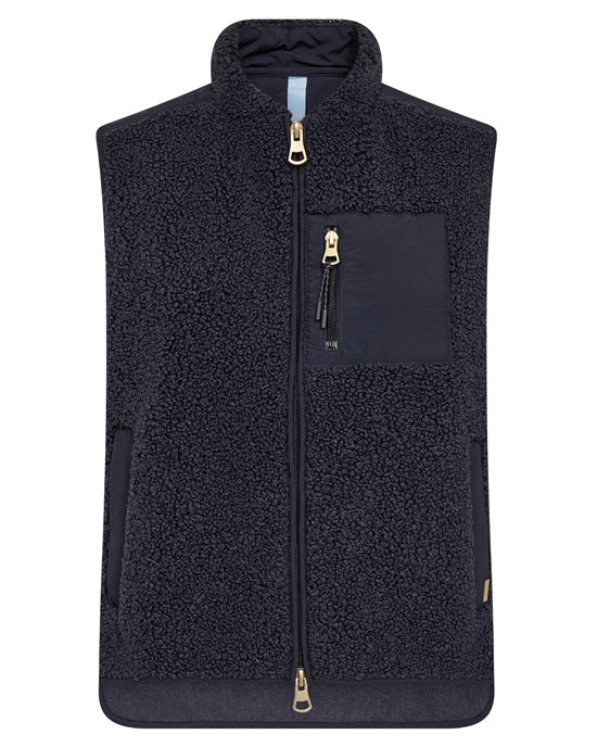 Rowe Eli Teddy Vest Salute Navy