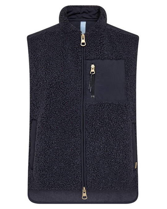 Rowe Eli Teddy Vest Salute Navy