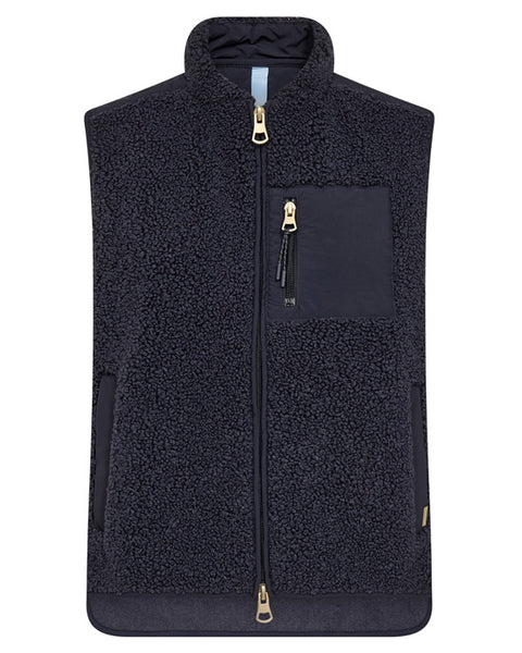Rowe Eli Teddy Vest Salute Navy