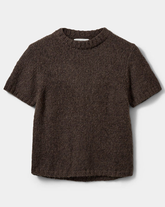 Saga Short Sleeve Knit Dark Brown