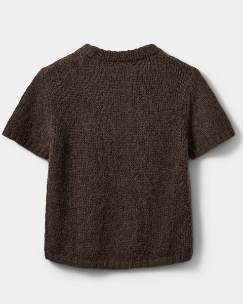Saga Short Sleeve Knit Dark Brown