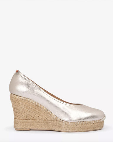 Scoop Leather Espadrille Champagne - shopatstocks