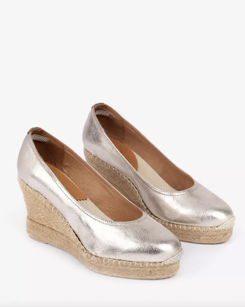Scoop Leather Espadrille Champagne - shopatstocks