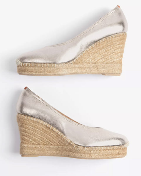 Scoop Leather Espadrille Champagne - shopatstocks