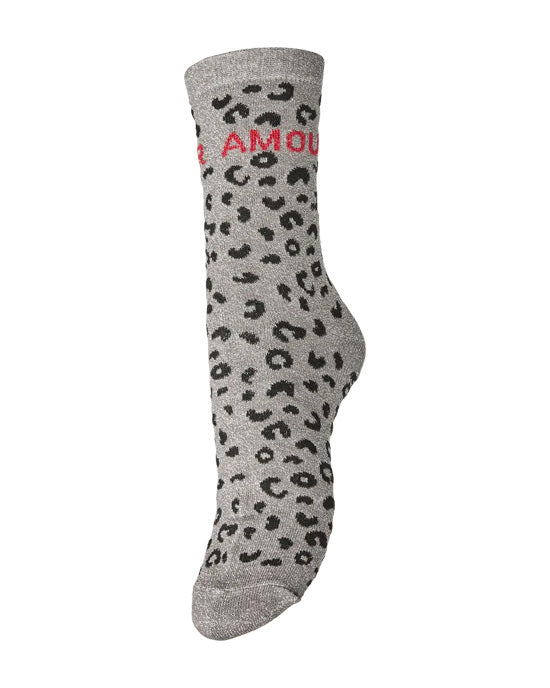 Sebby Grey Leo Amour Socks