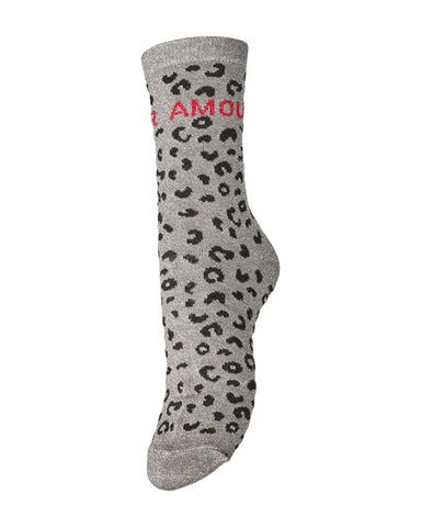 Sebby Grey Leo Amour Socks - shopatstocks