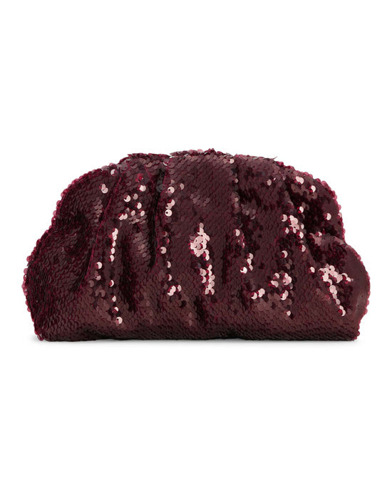 Sequin Clutch Bag Burgundy