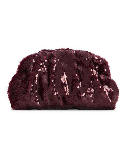 Sequin Clutch Bag Burgundy