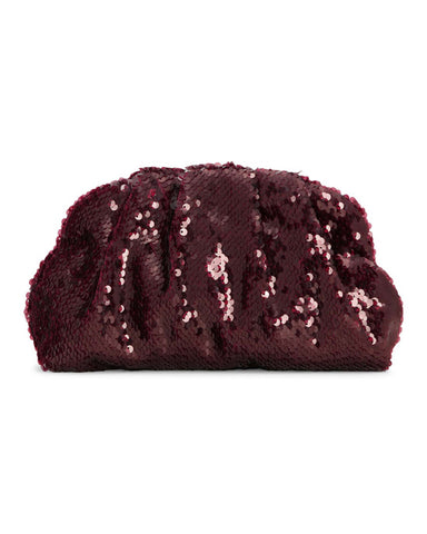 Sequin Clutch Bag Burgundy