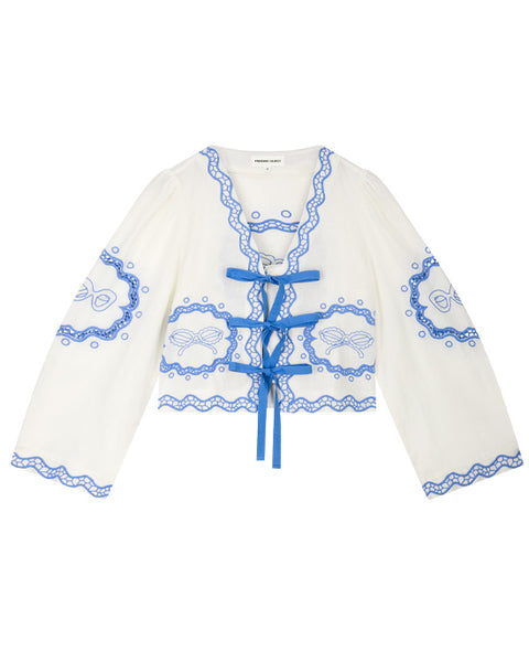 Serviette Blouse White/Blue - shopatstocks