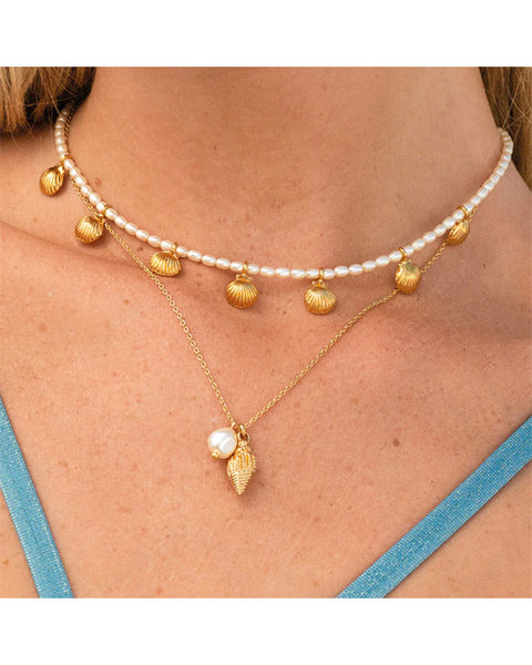 Shell Pearl Necklace