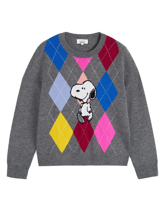 Snoopy Argyle Sweater Multi