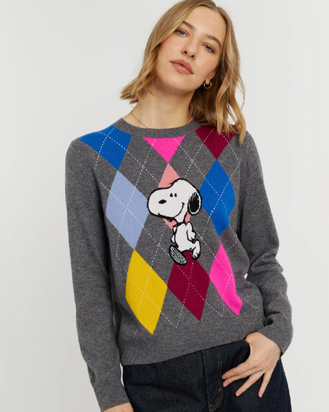 Snoopy Argyle Sweater Multi