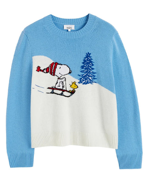 Snoopy on the Slopes Crew Sky Blue