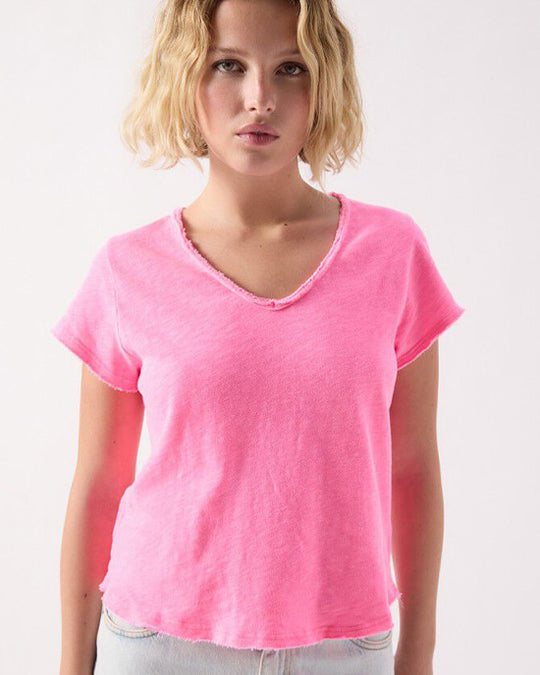 Sonoma V Neck Tee Pink Acid Fluo