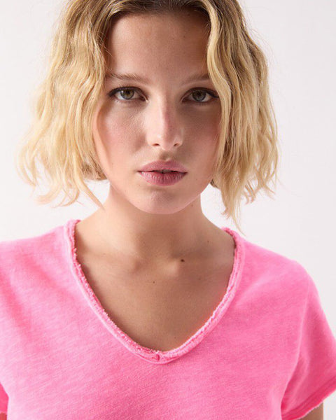 Sonoma V Neck Tee Pink Acid Fluo