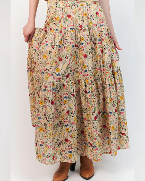 Sunset Skirt Maxi Flower Print - shopatstocks
