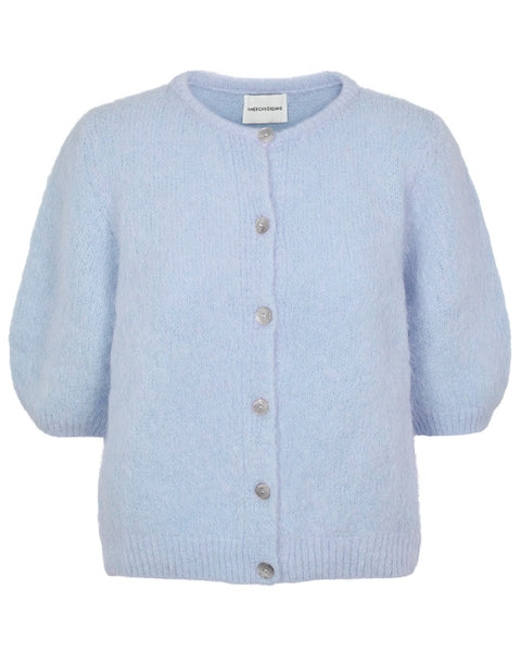 Susan Short Sleeve Alpaca Cardigan Light Blue - shopatstocks