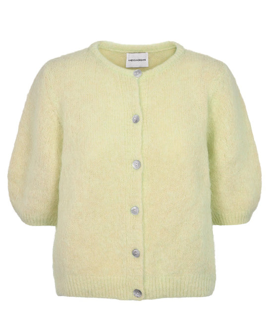 Susan Short Sleeve Alpaca Cardigan Light Yellow