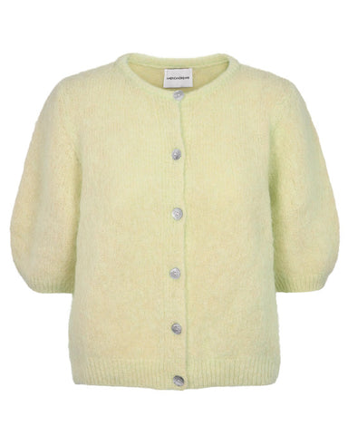 Susan Short Sleeve Alpaca Cardigan Light Yellow - shopatstocks