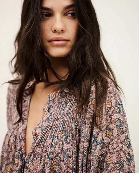 Tazio Flowy Shirt Blue