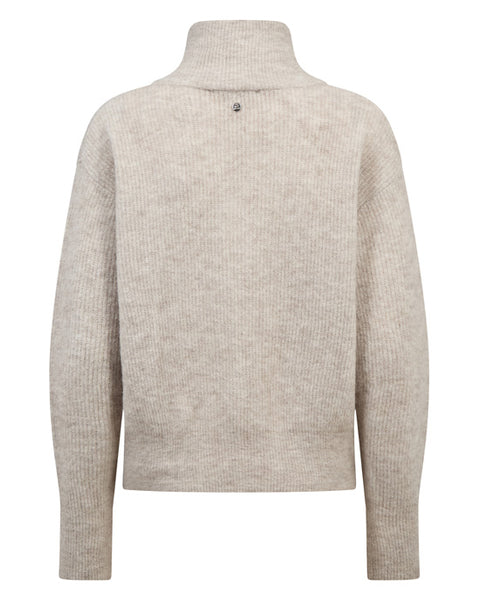 Thora Knit Zip Cardigan Feather Gray