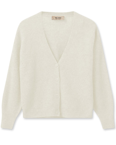 Thora V-Neck Knit Cardigan Ecru