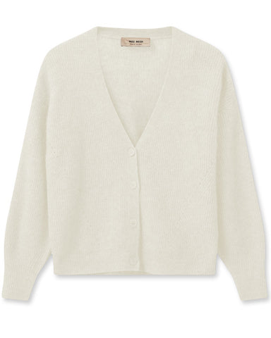 Thora V-Neck Knit Cardigan Ecru