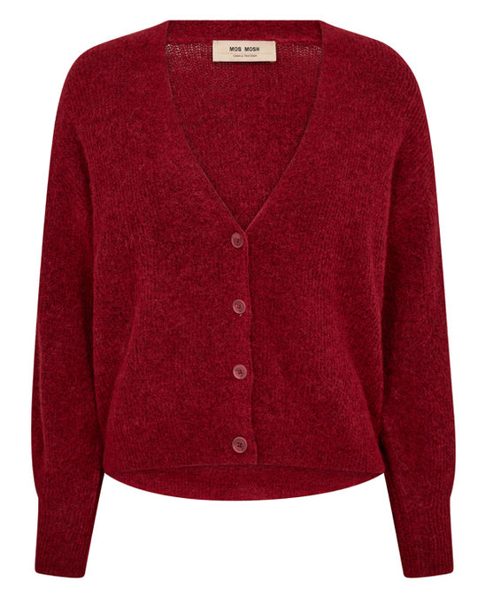 Thora V-Neck Knit Cardigan Rhythmic Red