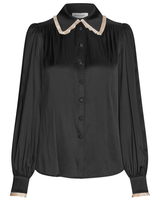 Uma Blouse Black/Porcelain