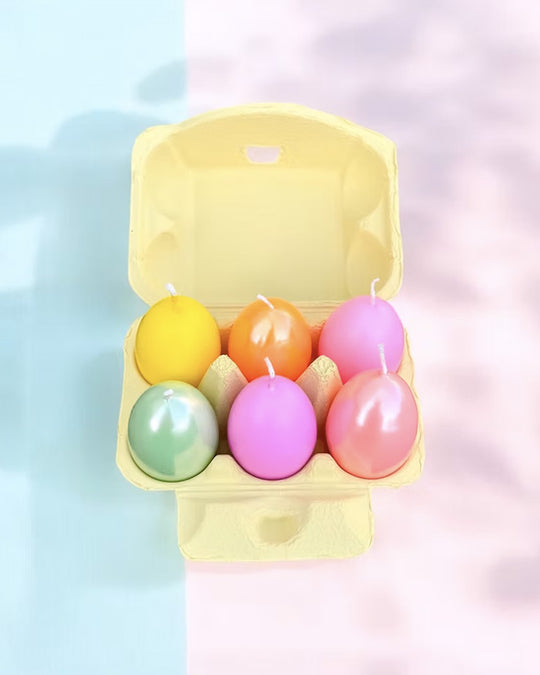Dip Dye Eggs Sixpack yellow Candles