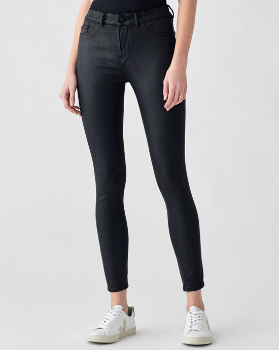 Florence Medina Skinny Black Coated Jeans