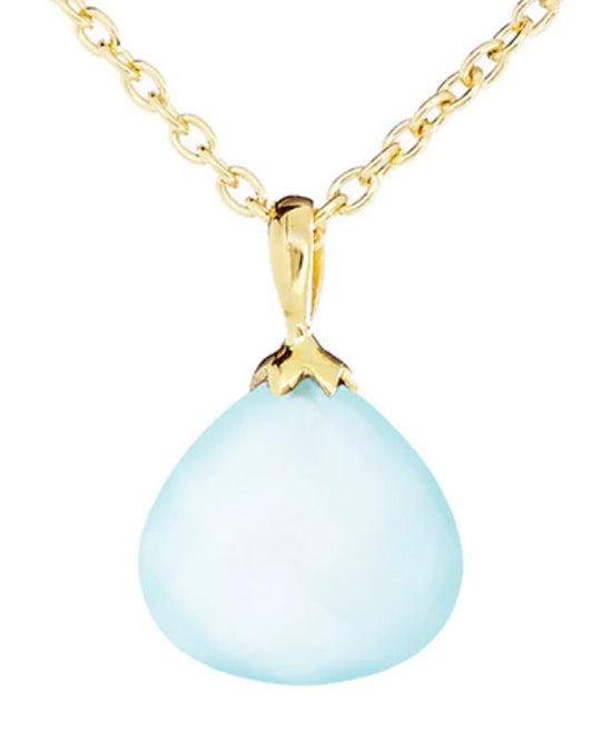 Hera Pendant Necklace Aqua Chalcedony