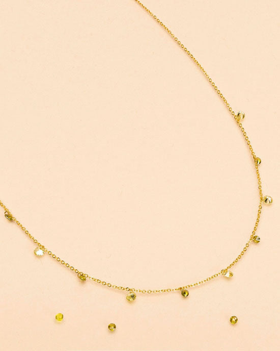 Collier 11 Gouttes Olive/Peridot