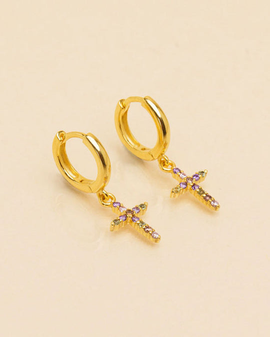 Hoop Earrings Multi Cross