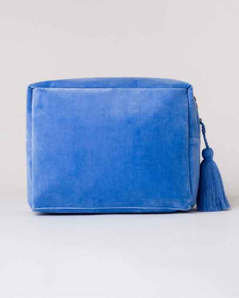Swimming Turtle Caribbean Blue Velvet Wash Bag
