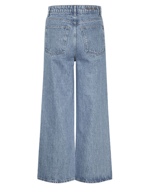 AmberGZ HW Straight Culotte Jeans Mid Blue