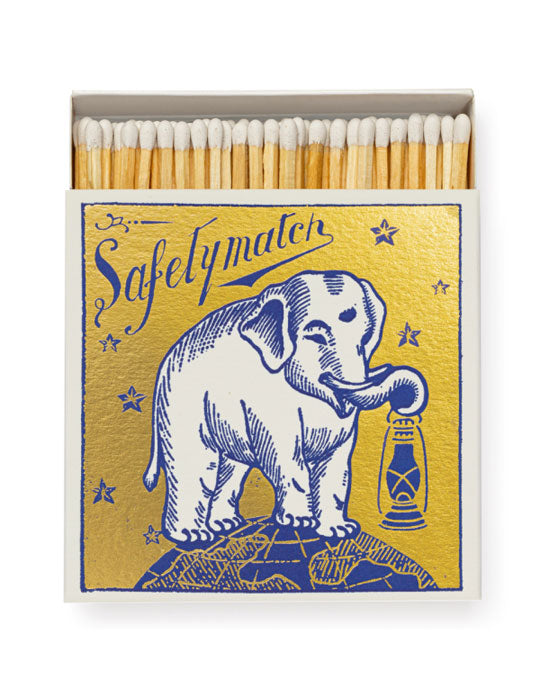 Gold Elephant Square Matchbox
