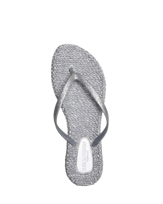 Glitter Flip Flops Silver