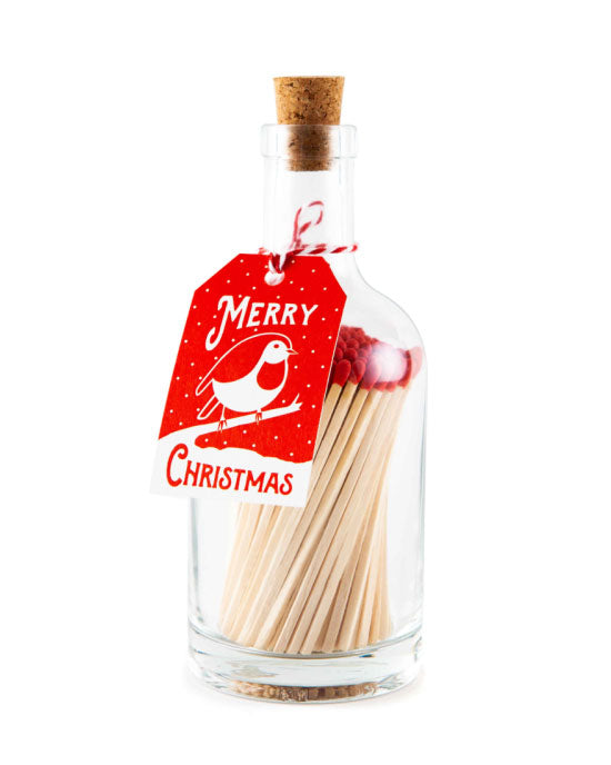 Jar of Matches Robin Merry Christmas - shopatstocks
