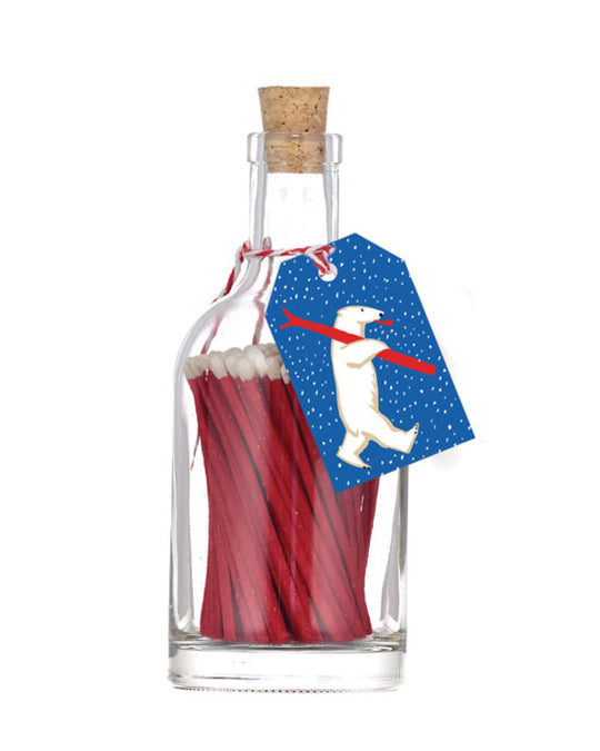 Jar of Matches Skiing Polar Bear