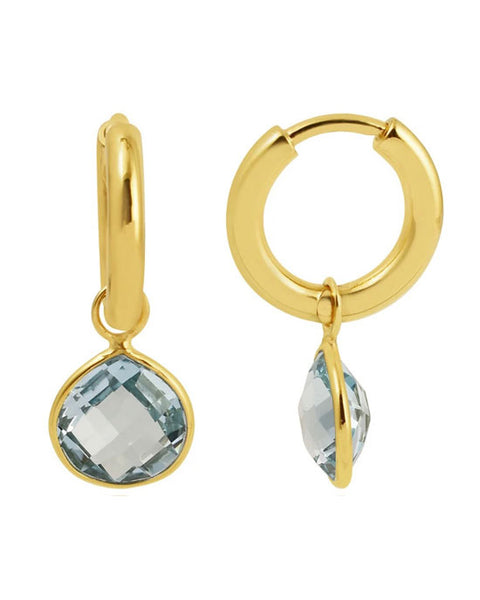 Ithaca Hoop Earrings Blue Topaz