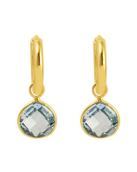 Ithaca Hoop Earrings Blue Topaz