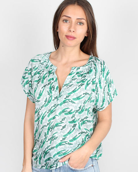 Jack Open Tee Green & White Fern