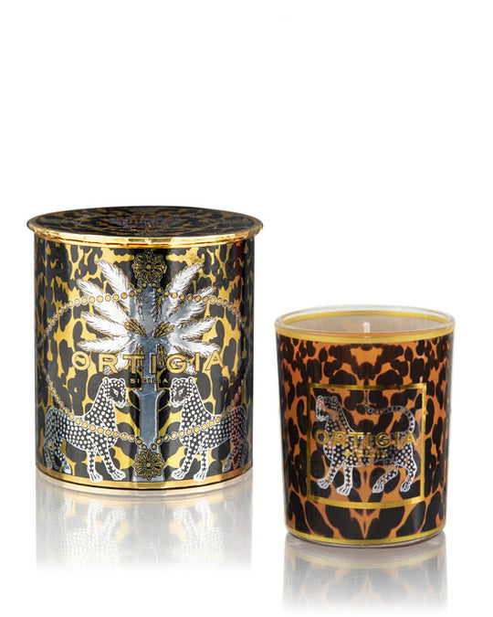Ortigia Decorated Candle Ambra Nera