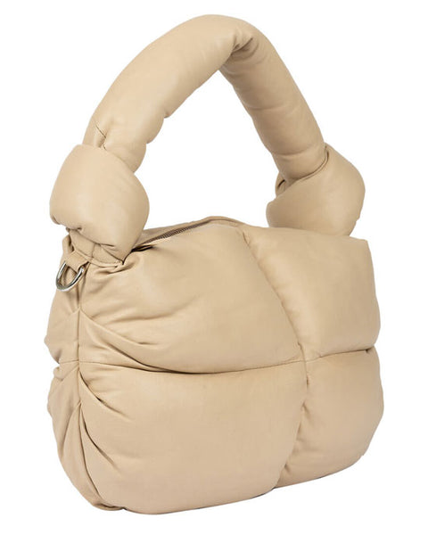 Padded Beige Shoulder Bag w chunky strap