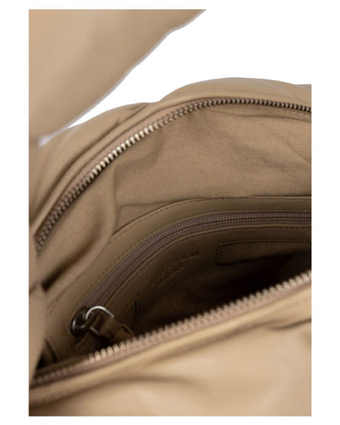 Padded Beige Shoulder Bag w chunky strap