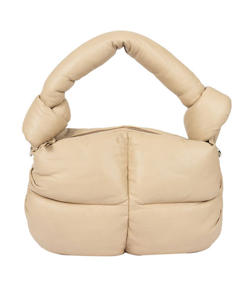 Padded Beige Shoulder Bag w chunky strap