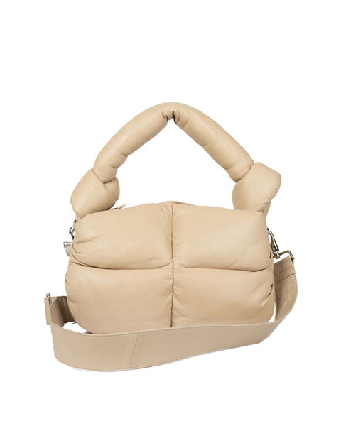 Padded Beige Shoulder Bag w chunky strap