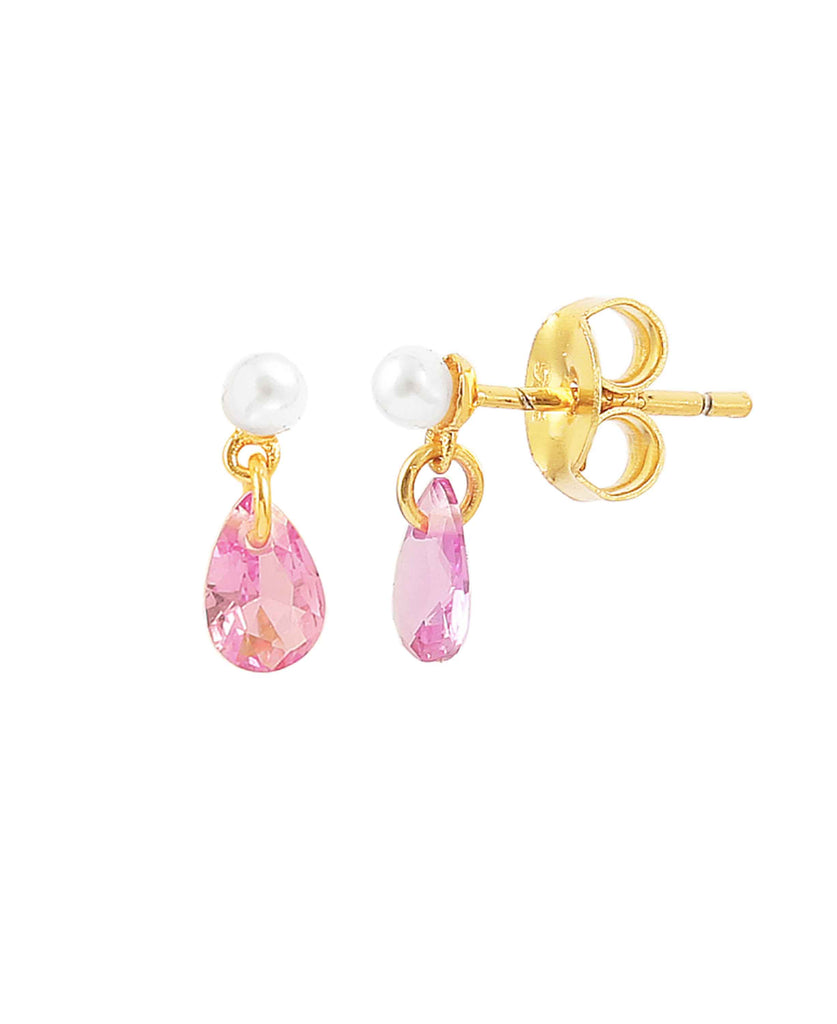 Small Pink Raindrop earrings